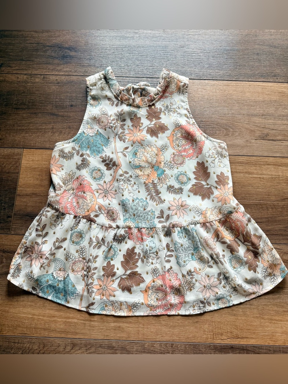 NWT Women’s LOFT Floral Sleeveless Peplum Top